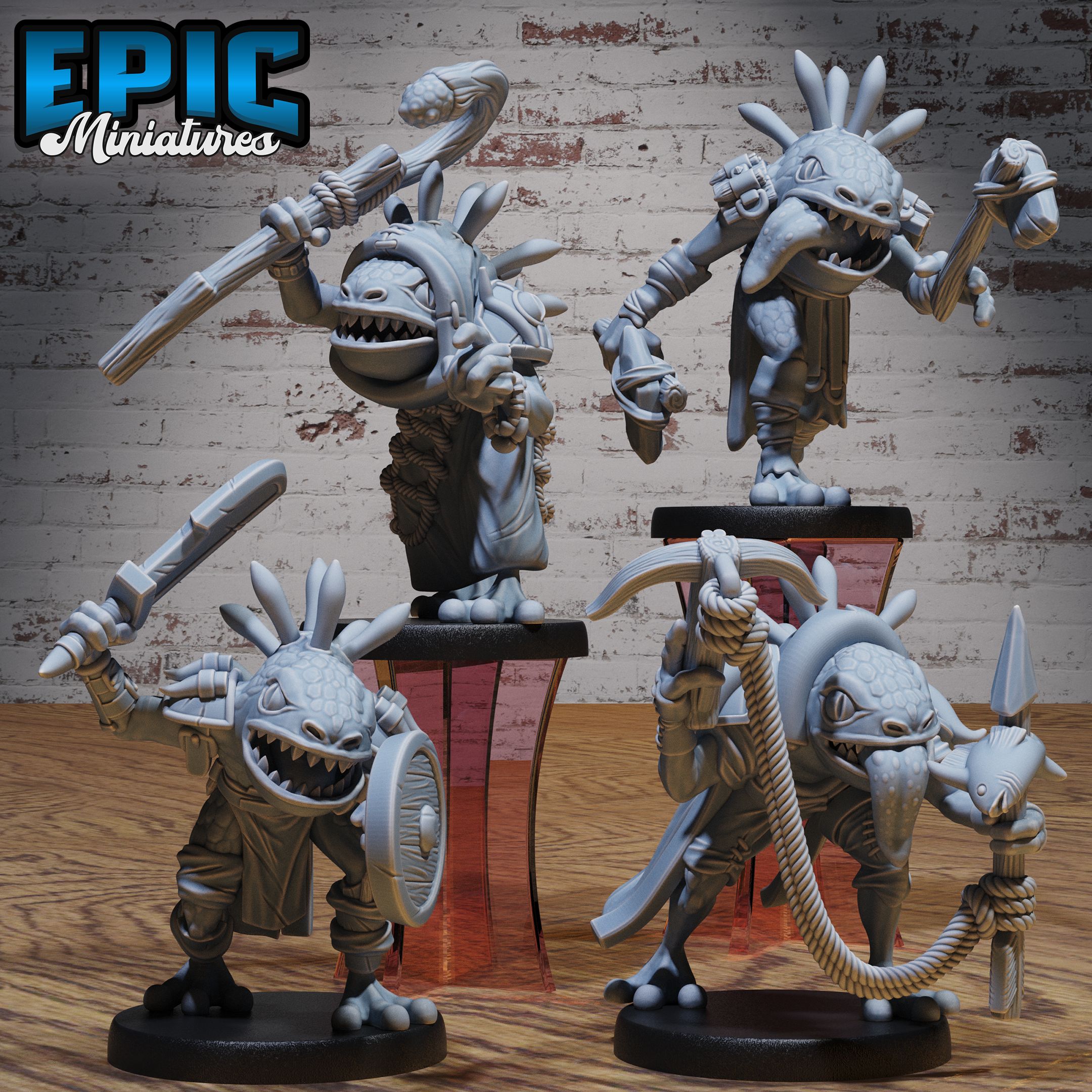 River Folk Set / Fishfolk Warrior / Men-Fish Tribe Fighter / Sahuagin / Humanoid Fish Beast / Ancient Water Monster / Sea Aqua Creature / Ocean Encounter